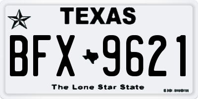 TX license plate BFX9621