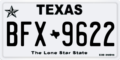 TX license plate BFX9622