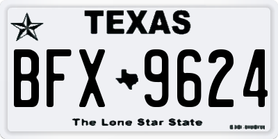 TX license plate BFX9624