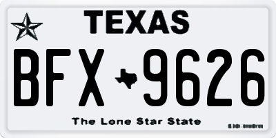 TX license plate BFX9626