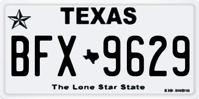 TX license plate BFX9629