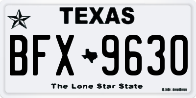 TX license plate BFX9630