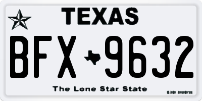 TX license plate BFX9632