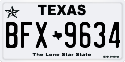 TX license plate BFX9634