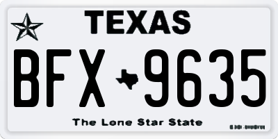 TX license plate BFX9635