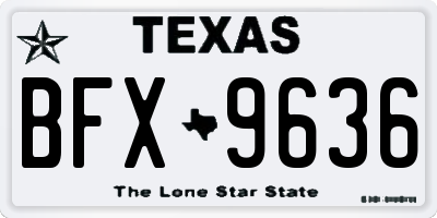 TX license plate BFX9636