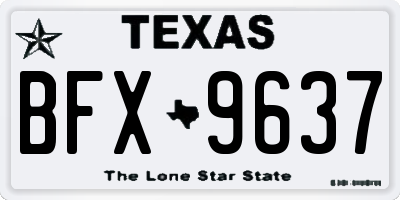 TX license plate BFX9637