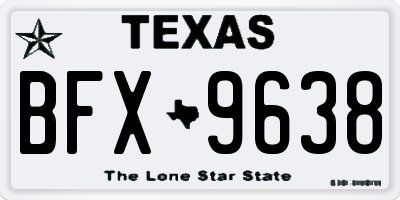 TX license plate BFX9638