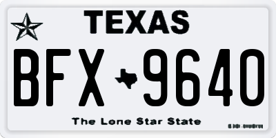 TX license plate BFX9640