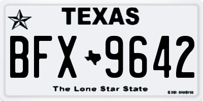 TX license plate BFX9642