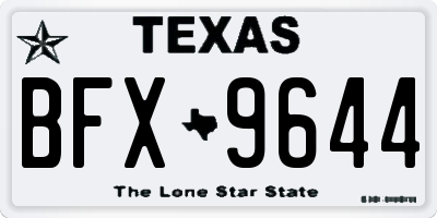 TX license plate BFX9644