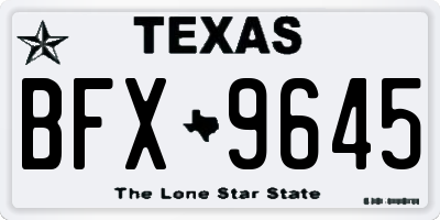 TX license plate BFX9645
