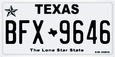 TX license plate BFX9646