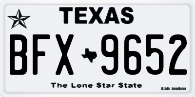 TX license plate BFX9652