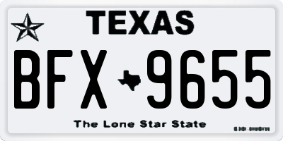 TX license plate BFX9655