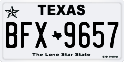 TX license plate BFX9657