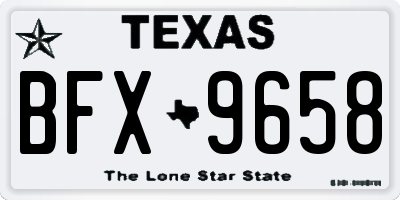 TX license plate BFX9658