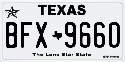 TX license plate BFX9660
