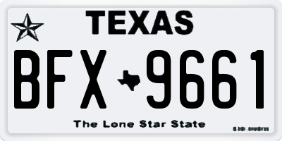 TX license plate BFX9661