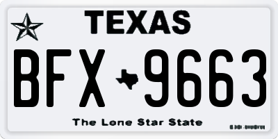 TX license plate BFX9663