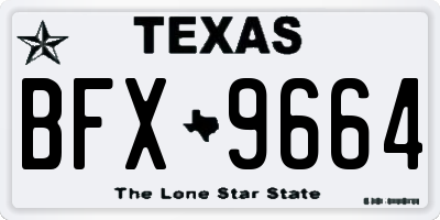 TX license plate BFX9664