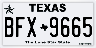 TX license plate BFX9665