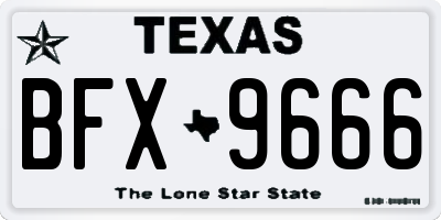 TX license plate BFX9666