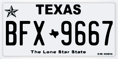 TX license plate BFX9667
