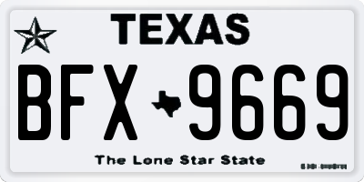 TX license plate BFX9669