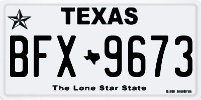 TX license plate BFX9673
