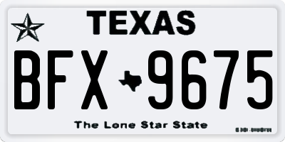 TX license plate BFX9675