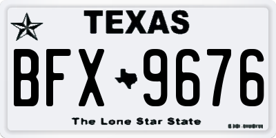TX license plate BFX9676