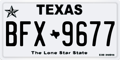 TX license plate BFX9677