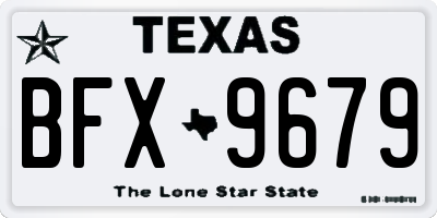 TX license plate BFX9679