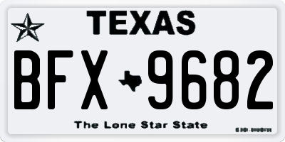 TX license plate BFX9682