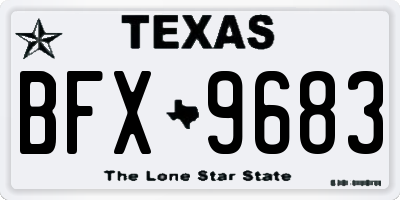 TX license plate BFX9683