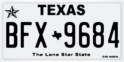TX license plate BFX9684