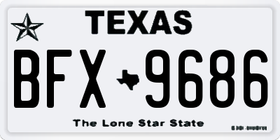 TX license plate BFX9686