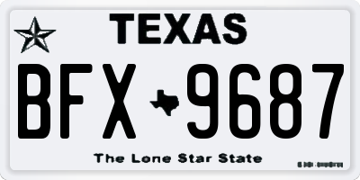 TX license plate BFX9687