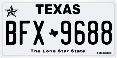 TX license plate BFX9688