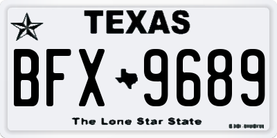 TX license plate BFX9689