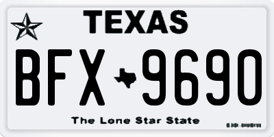 TX license plate BFX9690