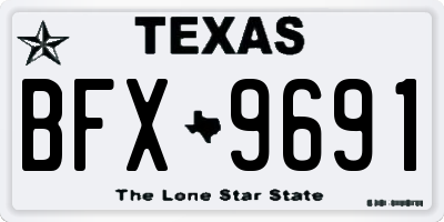 TX license plate BFX9691