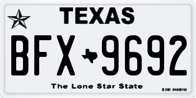 TX license plate BFX9692