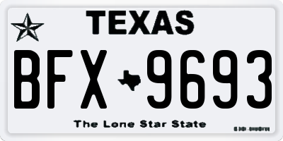 TX license plate BFX9693