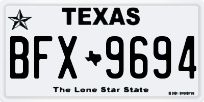 TX license plate BFX9694