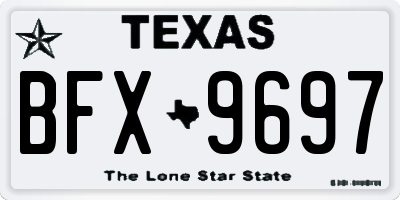 TX license plate BFX9697