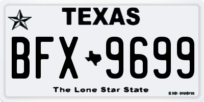 TX license plate BFX9699