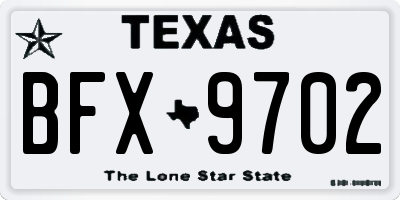 TX license plate BFX9702