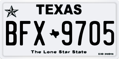 TX license plate BFX9705